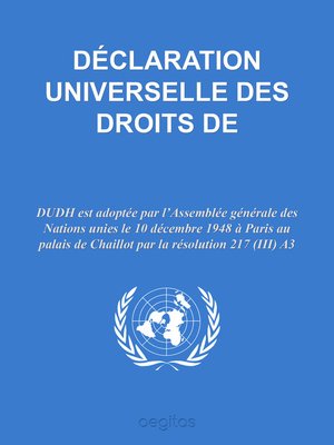 cover image of Déclaration universelle des droits de l'homme